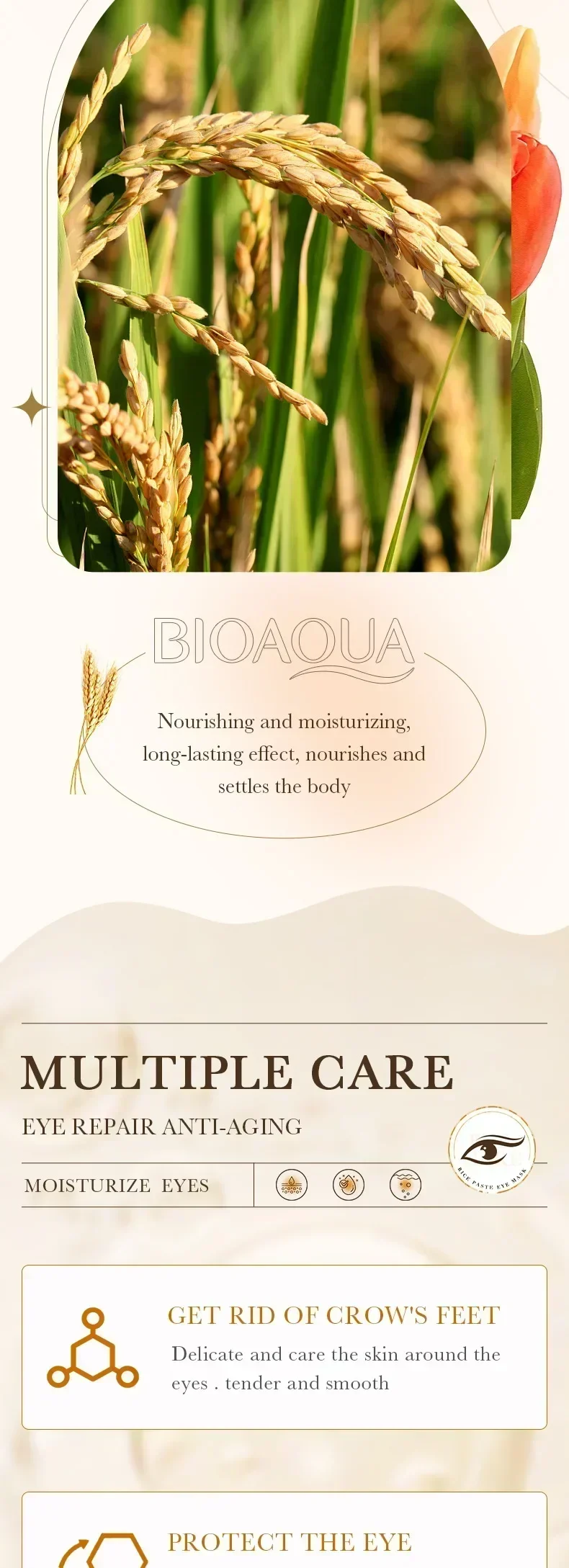 BIOAQUA White Rice Skin Care Sets Eye Cream Eye Mask Anti Dark Circles Eyes Bags Remover Moisturizing Puffiness Skin Care Kit BIOAQUA White Rice Skin Care Sets Eye Cream Eye Mask Anti Dark Circles Eyes Bags Remover Moisturizing Puffiness Skin Care Kit