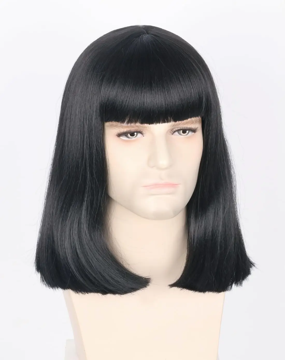 Unisex Black Wig with Bangs Short Straight Halloween Cosplay Costume Party Wigs Lord Farquaad wig Unisex Black Wig with Bangs Short Straight Halloween Cosplay Costume Party Wigs Lord Farquaad wig