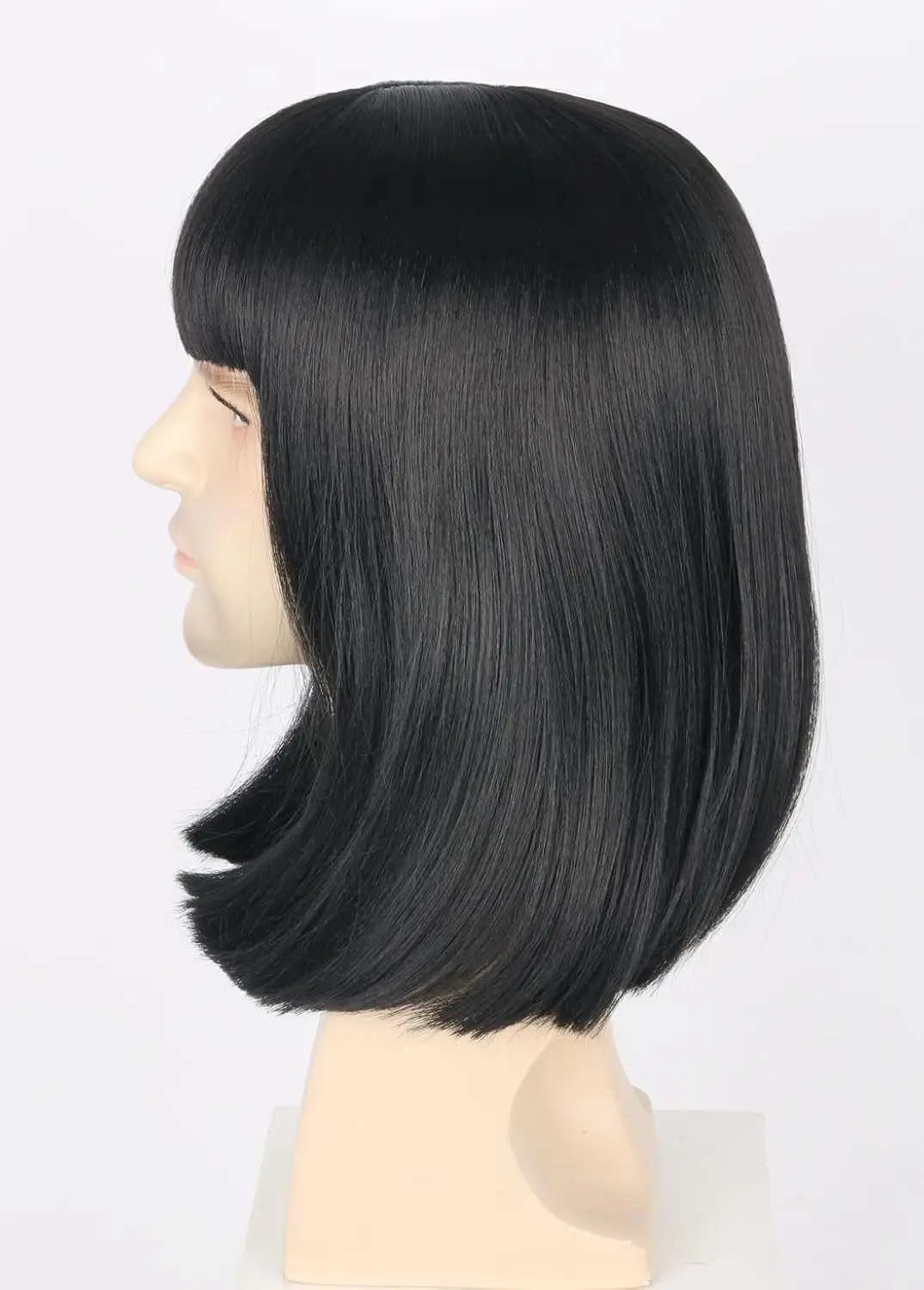 Unisex Black Wig with Bangs Short Straight Halloween Cosplay Costume Party Wigs Lord Farquaad wig Unisex Black Wig with Bangs Short Straight Halloween Cosplay Costume Party Wigs Lord Farquaad wig