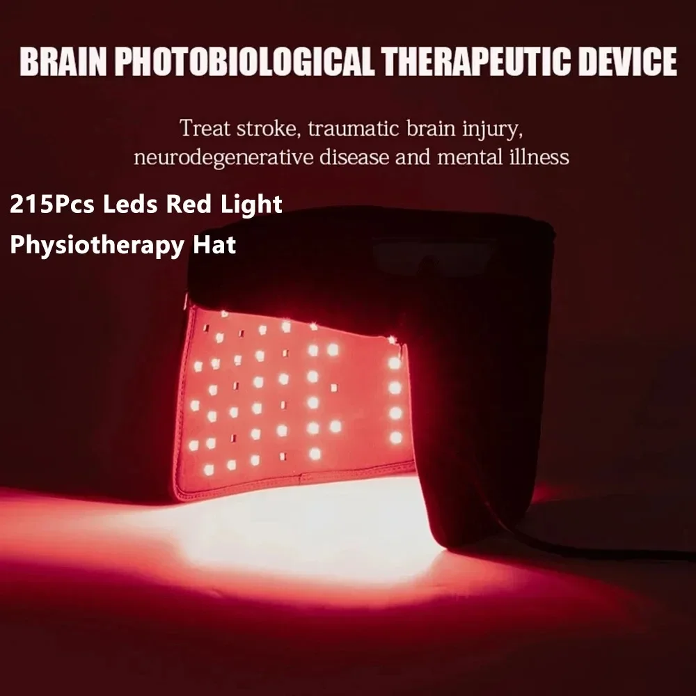 LED Red Light Therapy Hat For Hair Growth 215 Bead Lights Anti Hair Loss LED 650nm Light Treatment Laser Helmet For Hair Growth